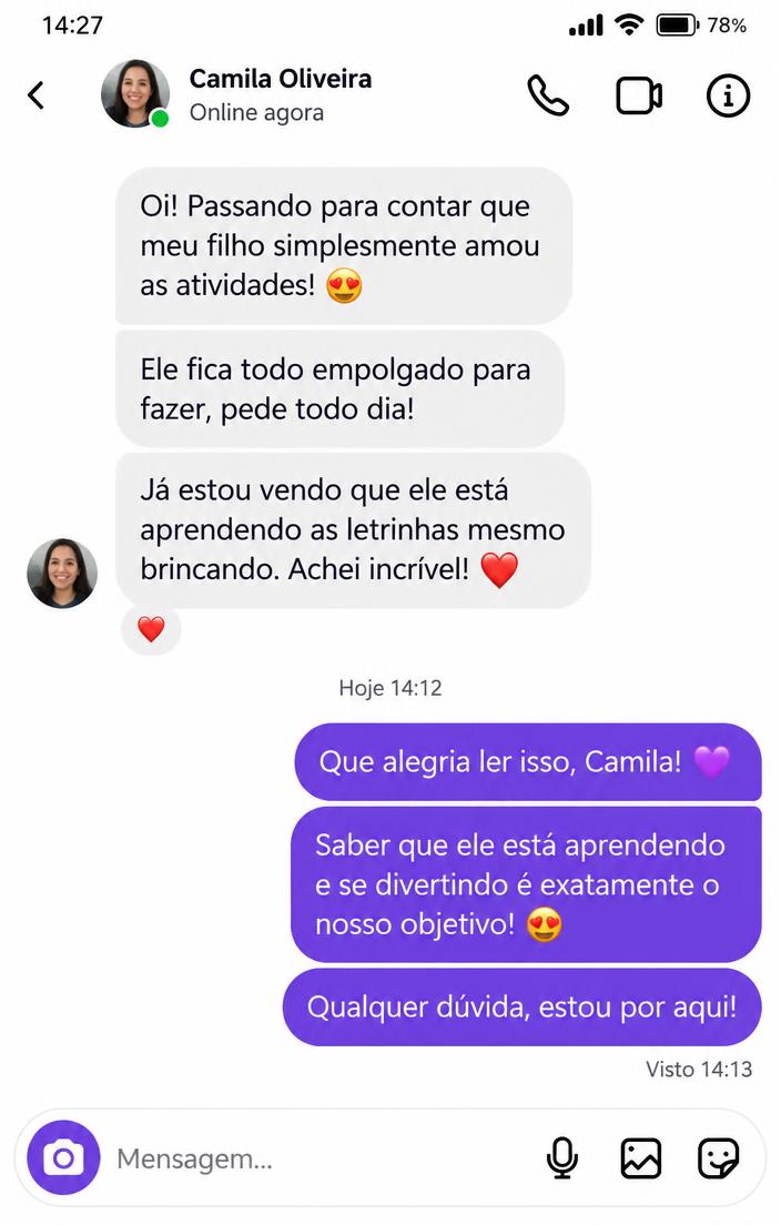 Depoimento de mãe sobre o Aprender Brincando 1